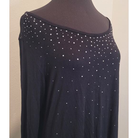 Christine Alexander NWT Asymmetrical Embellished Lacey Blouse – Black – XL - Picture 2 of 13